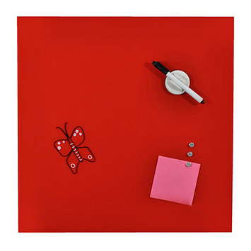 Magnetische Glastafel rot 45x45 cm