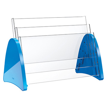 Prospekthalter Parabola A3 - 3 Fächer blau