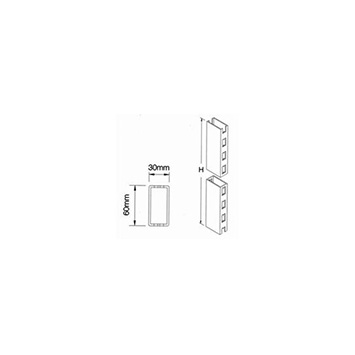 Pfosten 2-seitiges H-Schloss 60x30x1810 mm