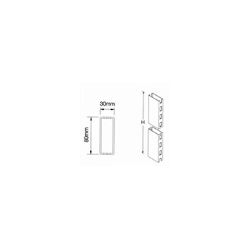 Pfosten 2-seitiges H-Schloss 80x30x3410 mm